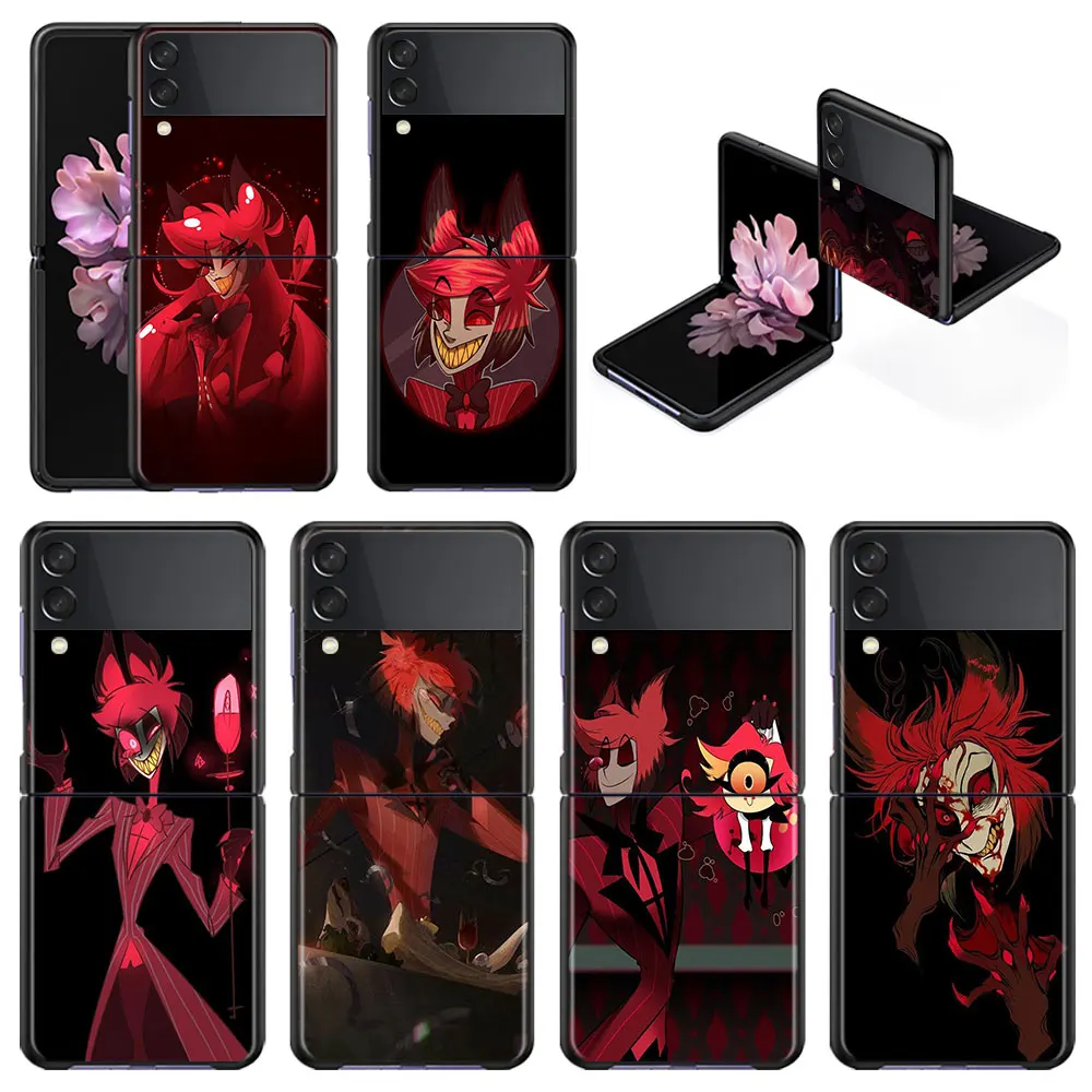 

PC Phone Black Case for Samsung Galaxy Zflip3 Flip3 Zflip Z Flip 5G SamsungZFlip3 GalaxyZflip3 Hazbin Hotels Alastor
