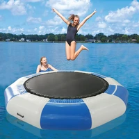 inflatable water trampoline bounce swim platform 234m inflatable bouncer with ladder jumping trampolin for pool lakes calm sea
