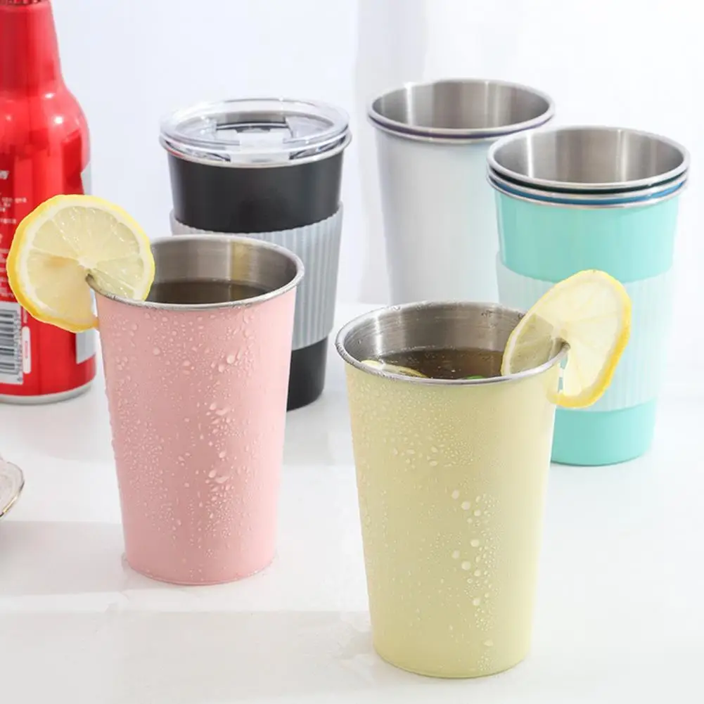 

350/500ML Outdoor Camping Hiking Water Bottle Shatterproof Unbreakable Stainless Steel Long Service Life Beer Cup for Bar
