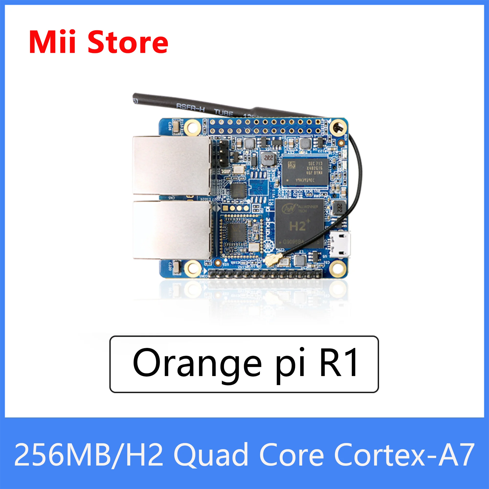

Orange Pi R1 Development board 256MB H2 Quad Core Cortex-A7 Open-Source Board, Support Dual network ports onboard Wifi