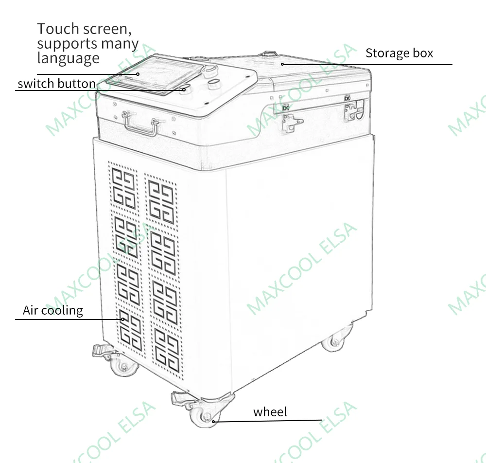 

MAXCOOL Mini Portable Maxcool 100w Fiber Laser Metal Rust Paint Laser Removal Cleaning Machine