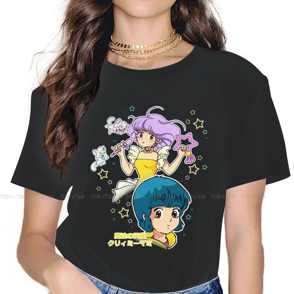 

Magical Angel Women Tshirts Magical Angel Creamy Mami Gothic Vintage Female Clothing Cotton Graphic Streetwear