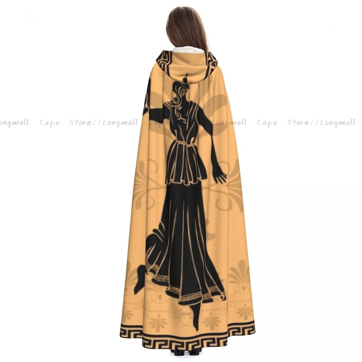 Взрослая греческая женщина на Хэллоуин с трафаретом амфоры накидка капюшоном