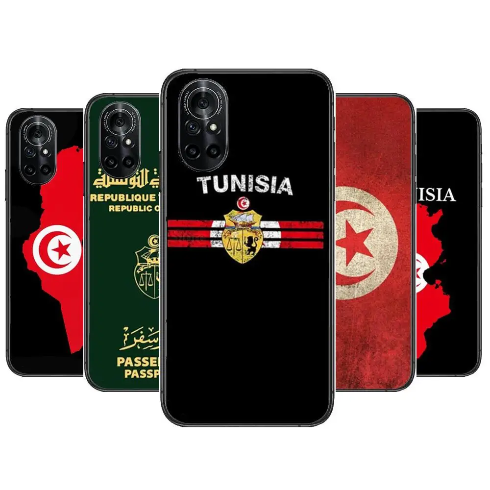 

Tunisia Flag Map Clear Phone Case For Huawei Honor 20 10 9 8A 7 5T X Pro Lite 5G Black Etui Coque Hoesjes Comic Fash design
