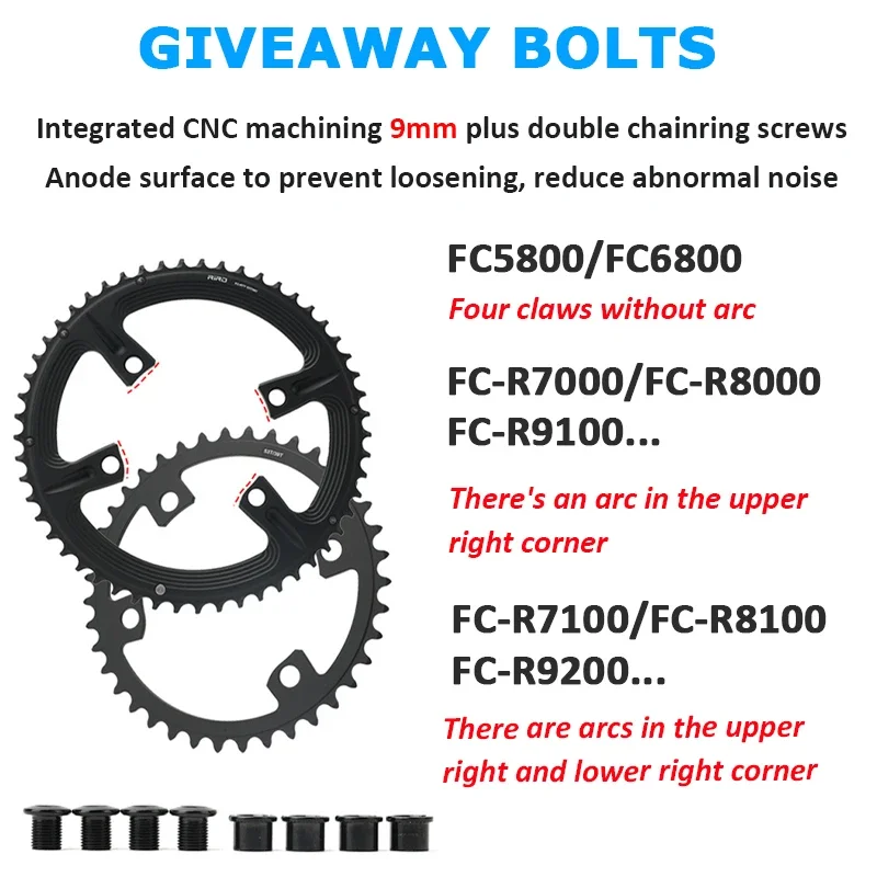 RIRO для 105 FC-R7000/ULTEGRA FC-R8000/DURA-ACE FC-R9100 дорожная звездочка 110BCD 50-34T 52-36T 53-39T BCD110 цепное
