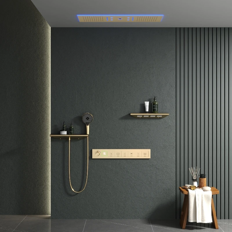 

Душевая система MrOldLee золотая с цифровым дисплеем и Bluetooth