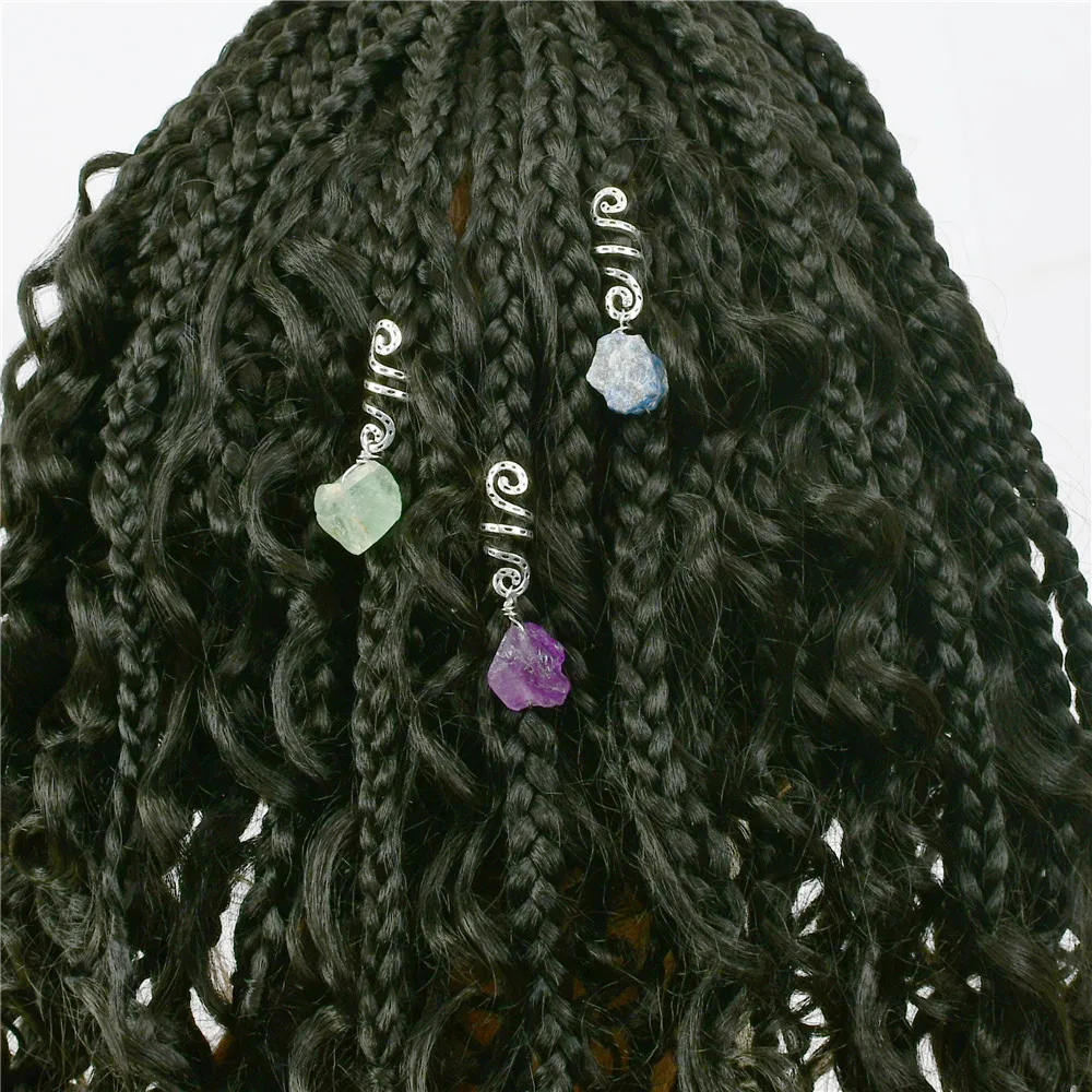 

Colorful Natural Crystal Stone Hair Twist Quartz Hair Beads Spring Hair Accessories