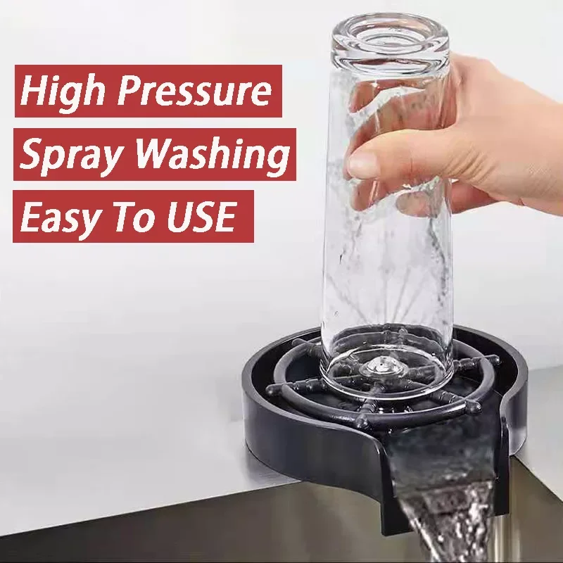 

Rinser Cup Washer High Pressure Faucet Nozzle Wine Coffee Milk Mug Automatic Cleaning Washing Tool Kitchen Sink Accessory