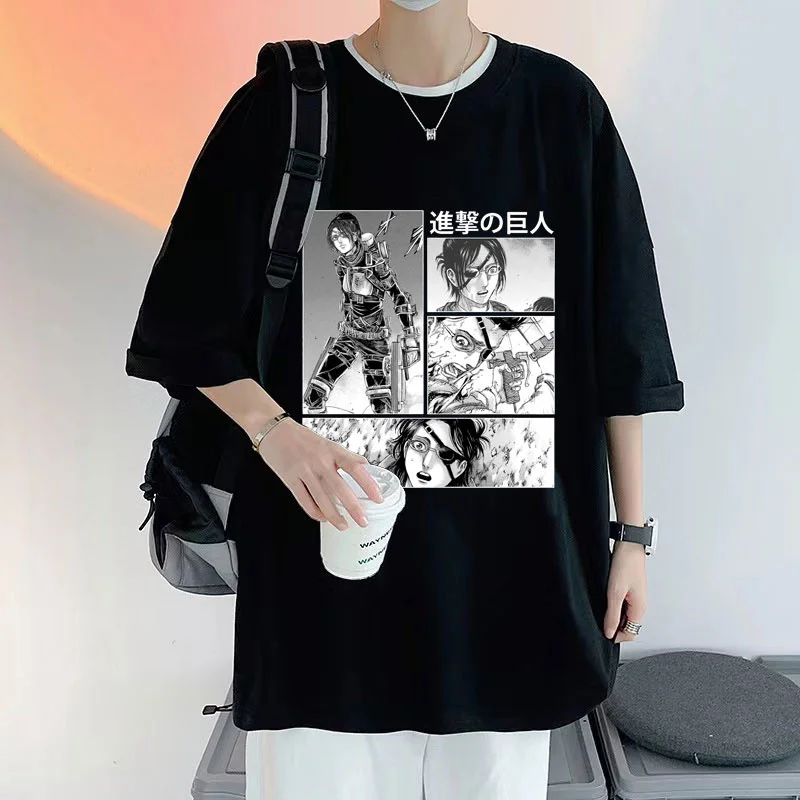 

Anime Attack on Titan Hanji Zoe Ulzzang Graphic Print Tshirt Short Sleeve Men Women Trend Tshirt Fashion Casual Unisex T-shirts