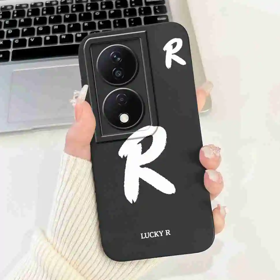 Фото Для Honor X7b 4G CLK-LX1 CLK-LX2 CLK-LX3 Чехол Lucky Letter A-Z Мягкий силиконовый чехол для Honor X7b 5G Honor Play 8T CLK-AN00 Shell №4