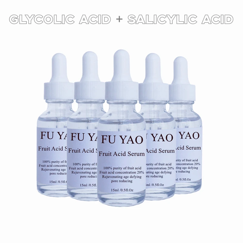 

20% Glycolic Acid Salicylic Acid Essence Pore Shrinking Exfoliating Acne Treatment Lightening Pigmentation Serum Facial
