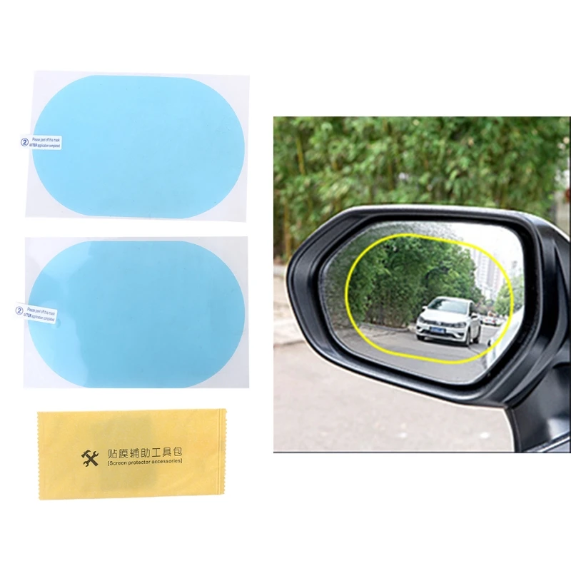 

2Pcs Rainproof Car Anti-fog Protective Film Rain Shield Rearview Mirror Sticker