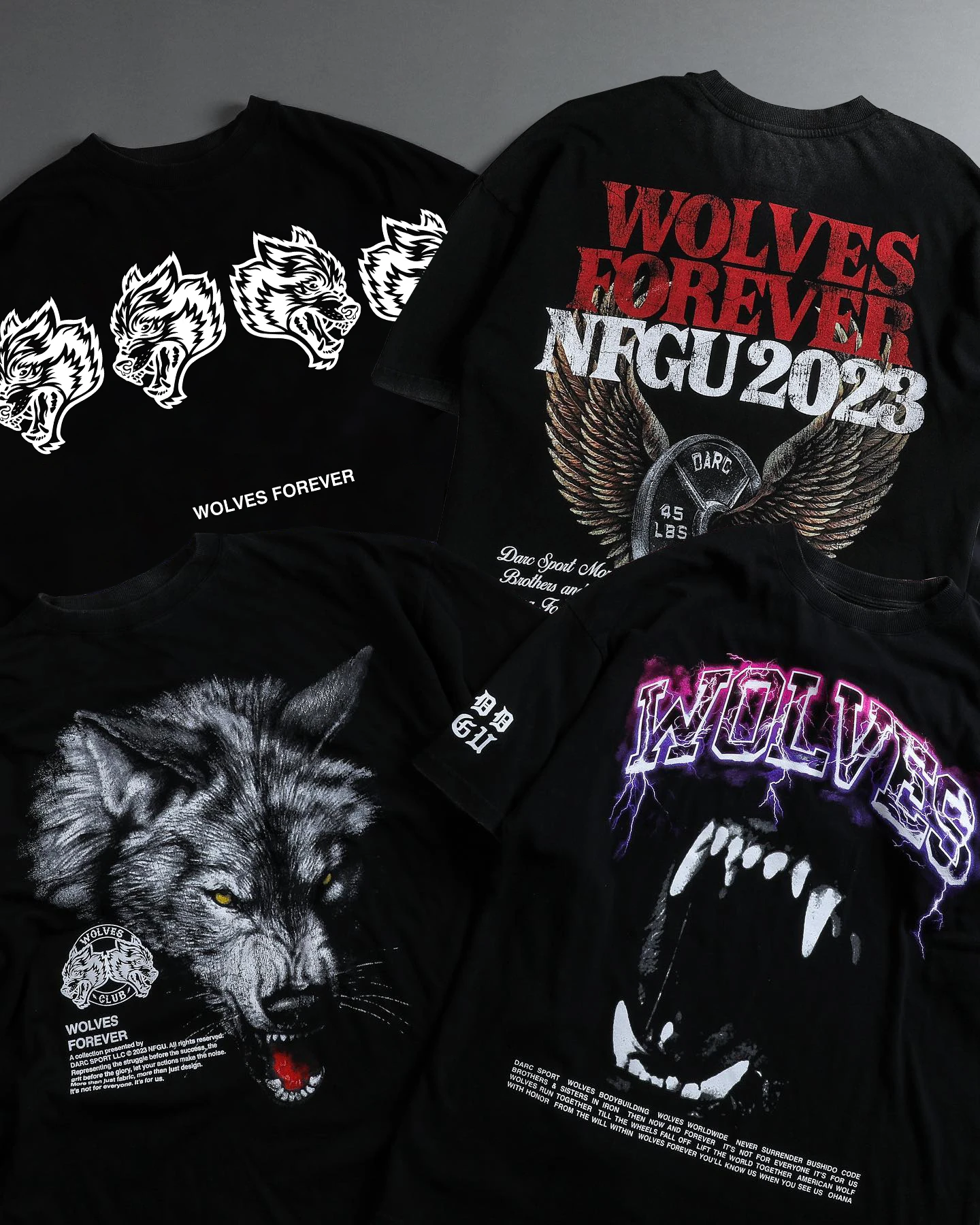 

Darc Wolf Sport T-shirts Oversized Graphic DTG Printing Technique Workout Gym Fitness Men Short Sleeve Tees Darc Wolves T Shirts