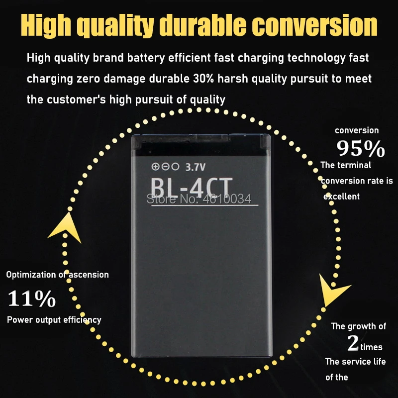 rechargeable battery 4ct bl4ct bl 4ct phone battery for nokia 5310 5630 6600 fold 6700 7210 7230 7310 x3 battery 4ct free global shipping