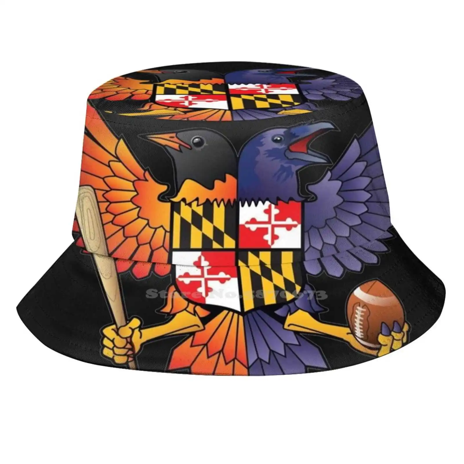 Шляпа с круглым узором Birdland Baltimore Raven And Oriole Maryland уличная шляпа от солнца Orioles Gear |