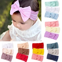 3pcsset new bowknot baby girls hair band turban solid color newborn infant headband elastic toddler kids hair accessories