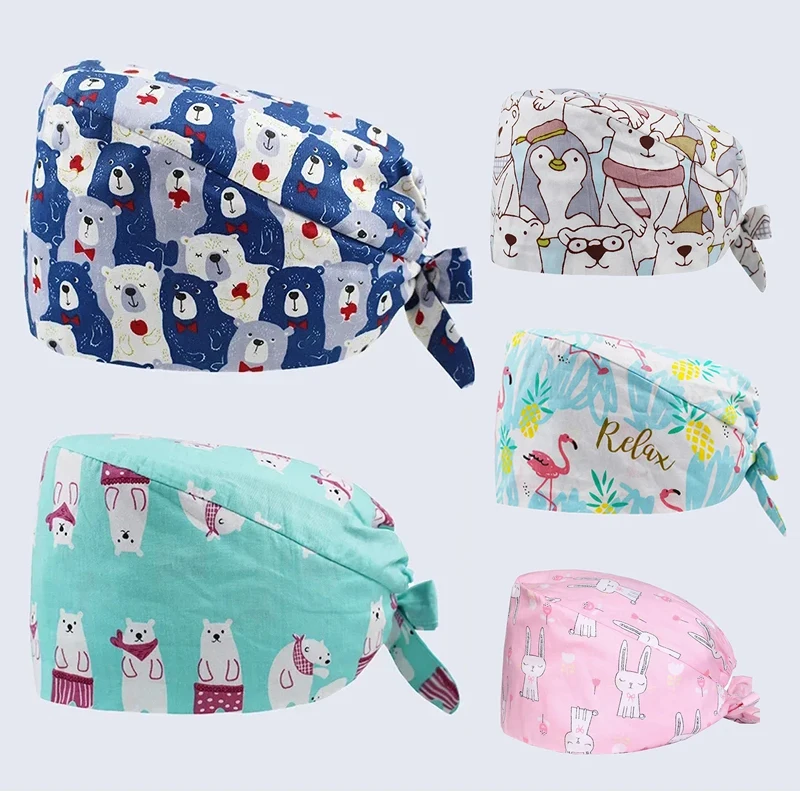 Рабочая шапочка для операционной хлопковая разноцветная клинической аптеки