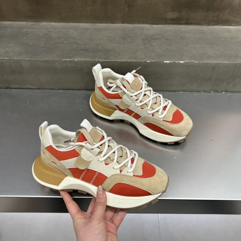 

Женские повседневные кроссовки на толстой подошве, новинка весны и осени, женская спортивная обувь, модные Нескользящие кроссовки для бега,...