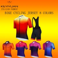 mens cycling jersey short sleeve mtb bike shirts downhill jersey gradient color mountain bicycle clothing ropa maillot ciclismo
