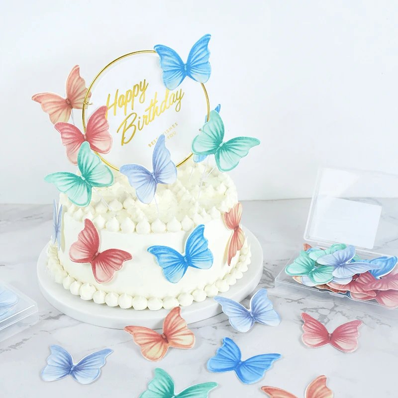 

Edible Butterfly Wafer Rice Paper Cake Toppers Cupcake Toppers Decor Kitchen Tools Wedding Birthday Party Cake Decorating Tool