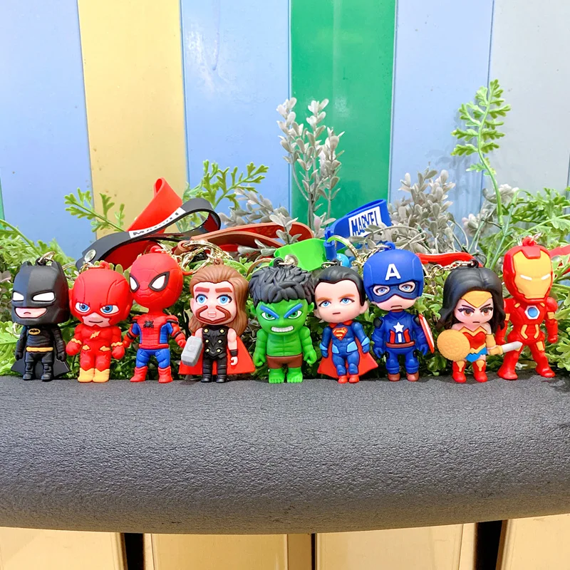 Комиксы Marvel искусственная кожа мультяшная кукла брелок для ключей подвеска