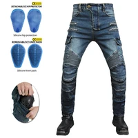 outdoor men motorcycle pants moto jeans protective gear detachable riding touring black motorbike trousers blue motocross jeans