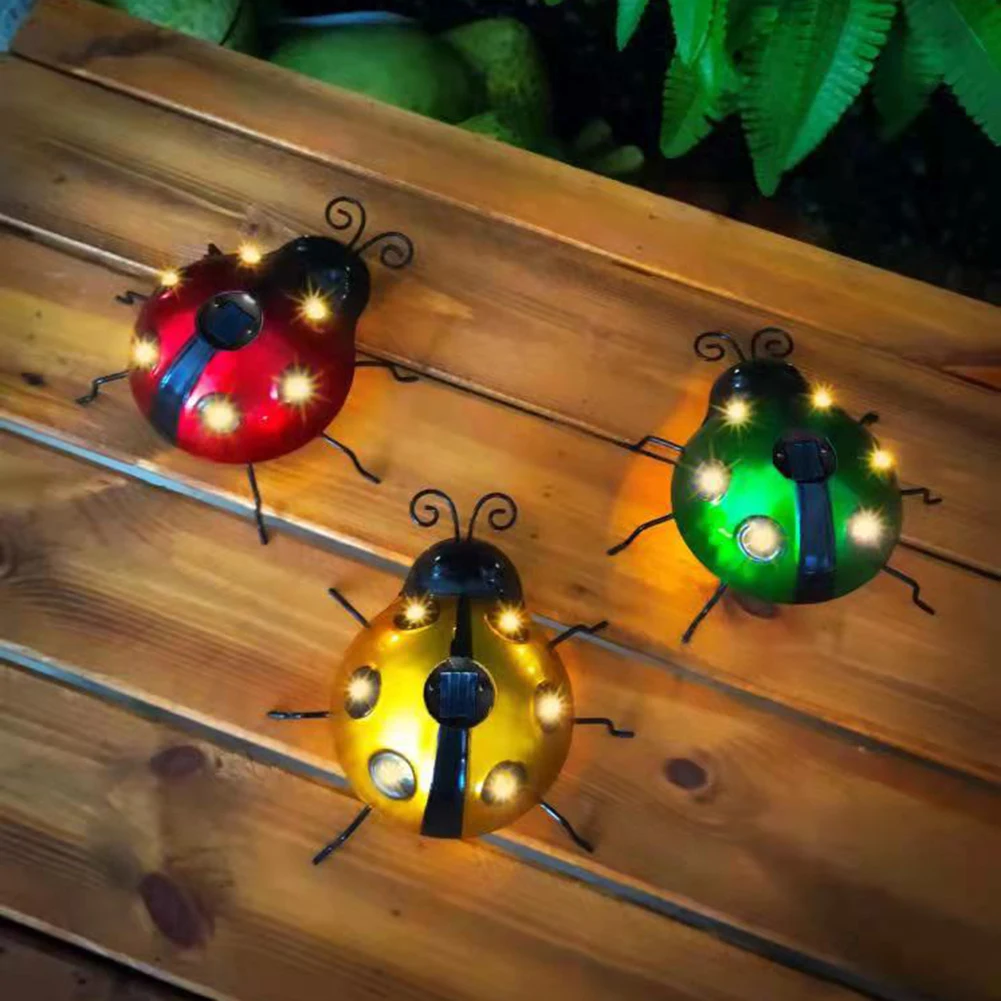 

Solar LED Ladybugs Lights Waterproof IP65 Outdoor Yard Art Garden Sculptures Decorations for Garden Yard Patio Landscape Lamp