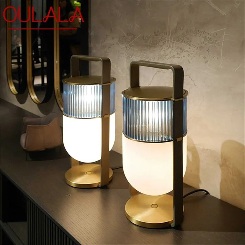 

OULALA Postmodern Table Lamp Luxury Nordic Glass Desk Light LED For Home Living Room Bedroom Bedside Decor