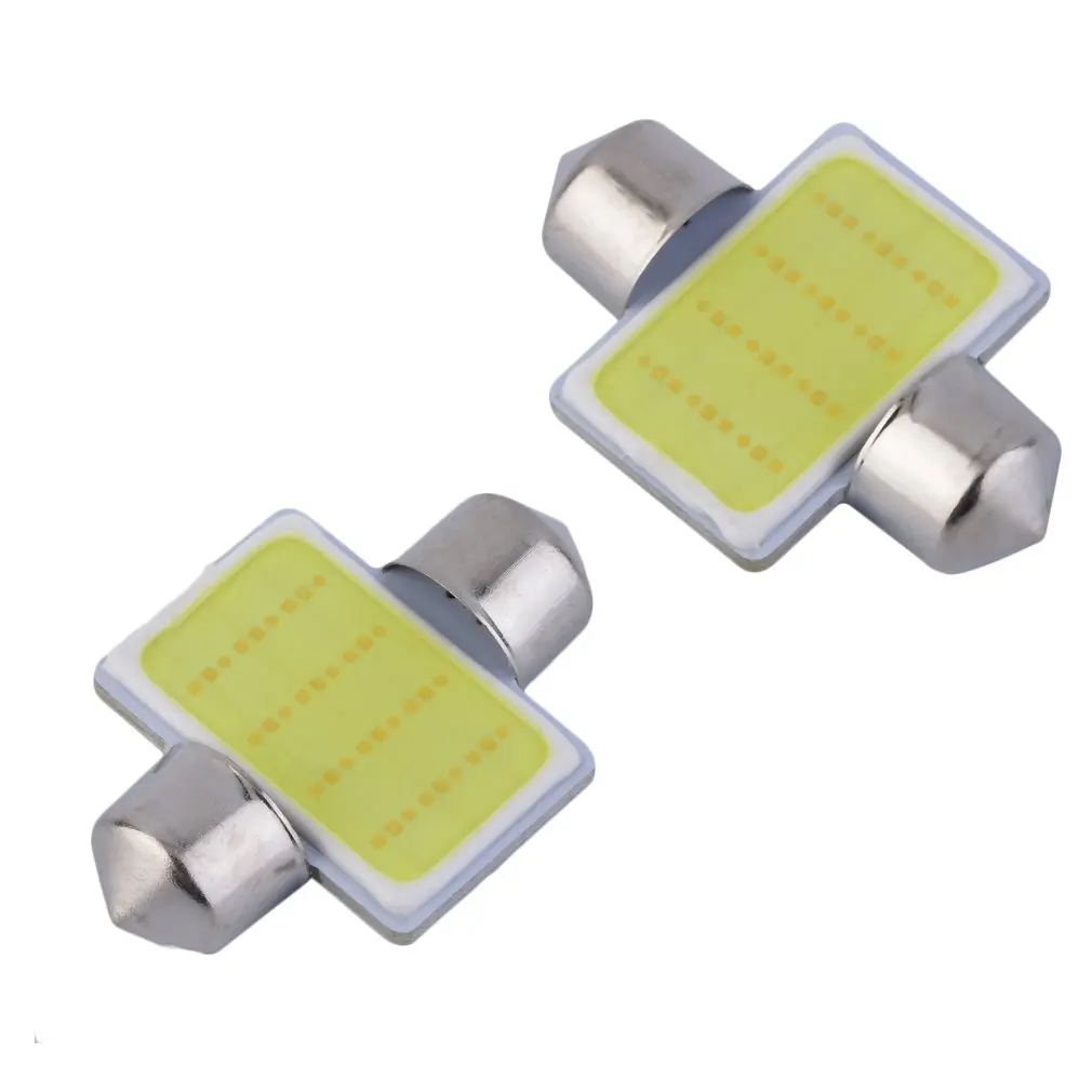 

2 x 31MM White Festoon COB 12 LED Auto Car Map/Dome Interior Light Bulb
