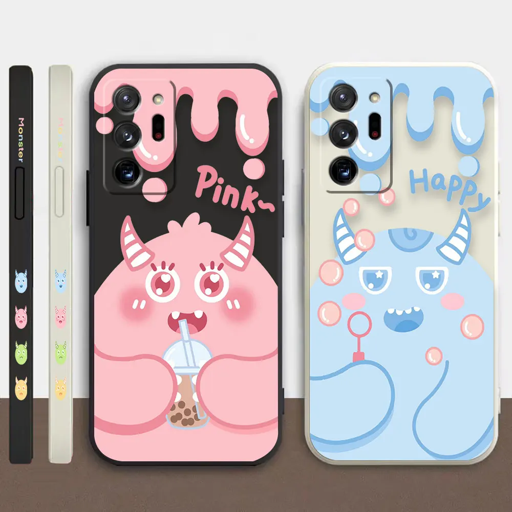 

Case For Samsung Galaxy A30 A20S A10S A14 Note 20 10 9 Pro Plus Lite Ultra 4G 5G Liquid silicone Case Anime Cartoon Monsters