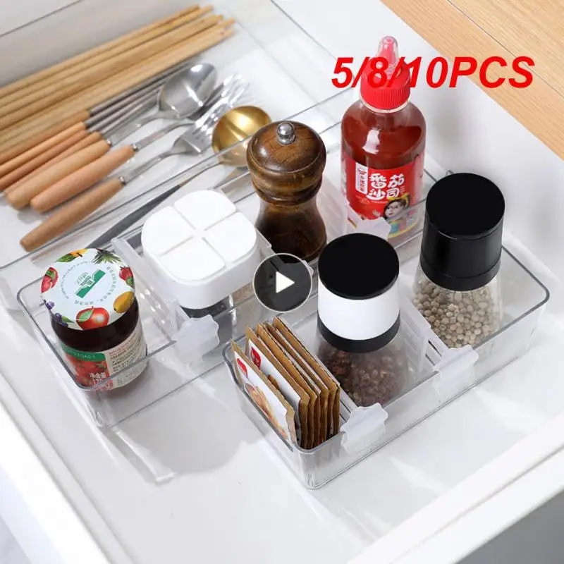 

10PCS Refrigerator Telescopic Partition Adjustable Transparent Partition Kitchen Bottle And Jar Finishing Partition Storage Rack