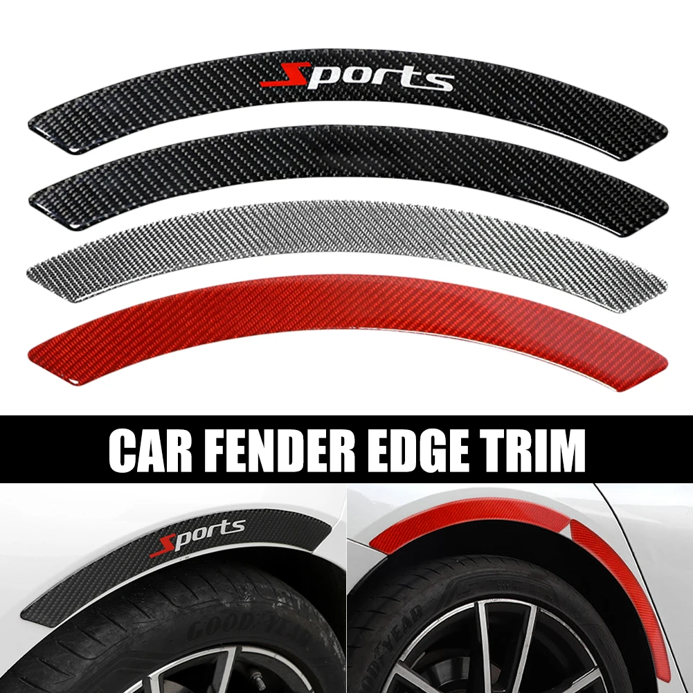 

4Pcs Car Front Rear Wheel Eyebrow Self Adhesive Sticker Protector DIY Modification Anti-Collision Strips Decor Universal
