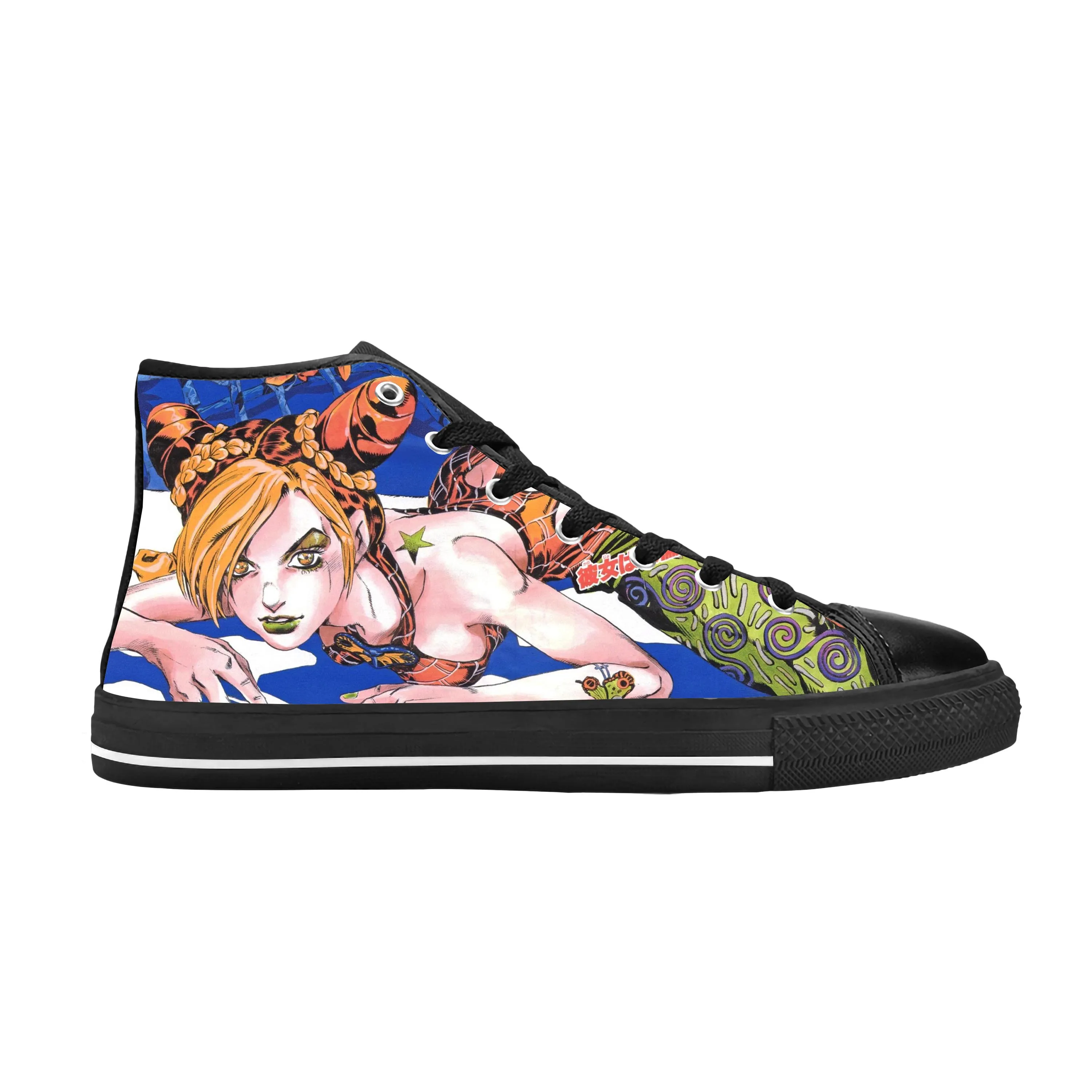 

Anime Manga Jojo Bizarre Adventure Cujoh Jolyne Casual Cloth Shoes High Top Comfortable Breathable 3D Print Men Women Sneakers