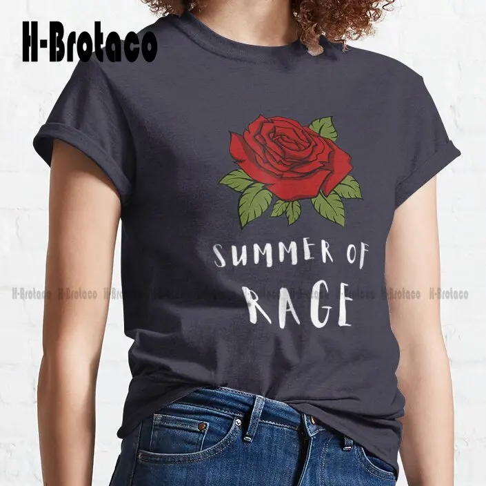

Летняя Классическая футболка Rage, высококачественные милые элегантные милые хлопковые футболки с милым мультяшным рисунком, Необычные Заба...