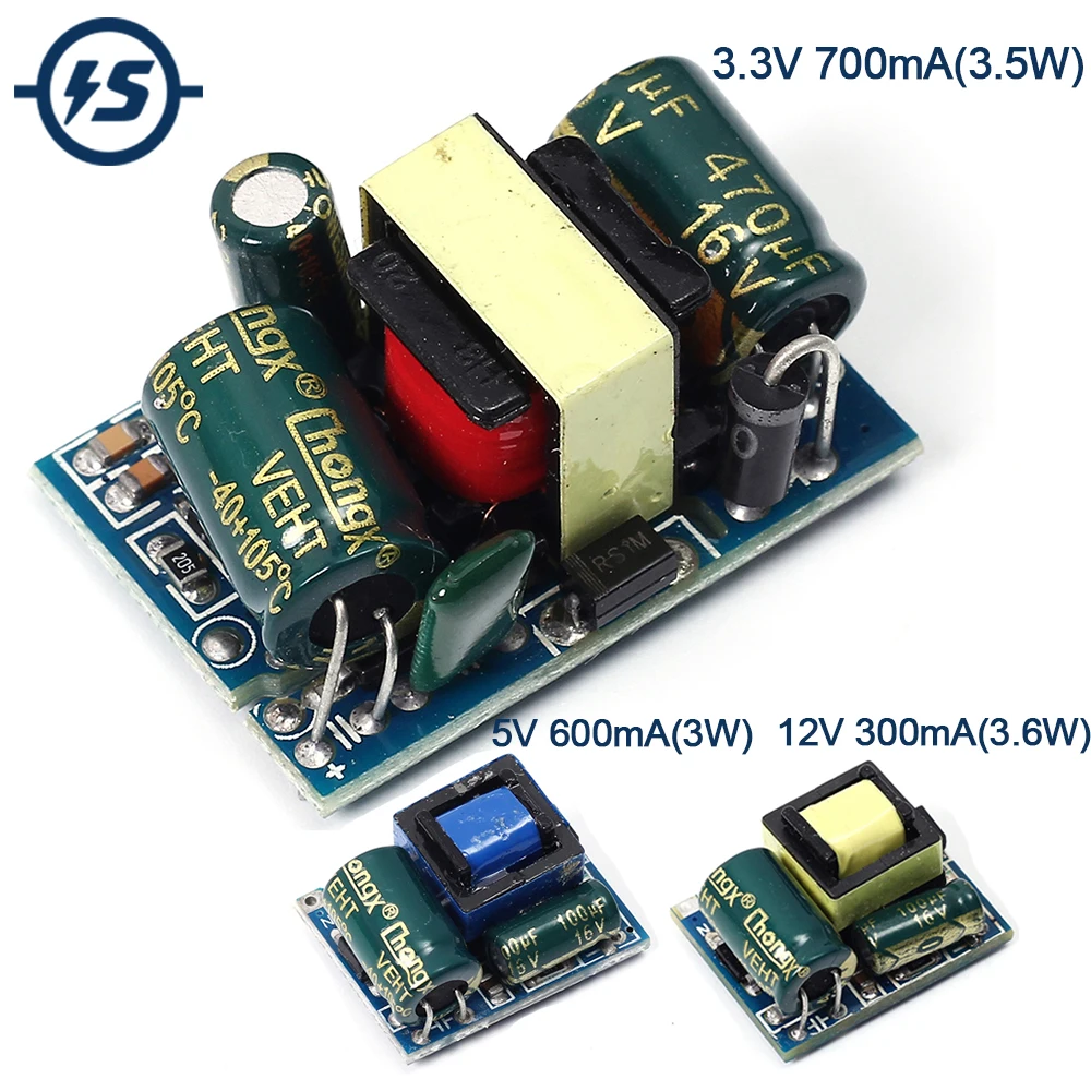 

Power Supply Module Buck Step Down Module Voltage Converter For Arduino Isolated Switching 220V to 3.3V 5V 12V 600mA 3W