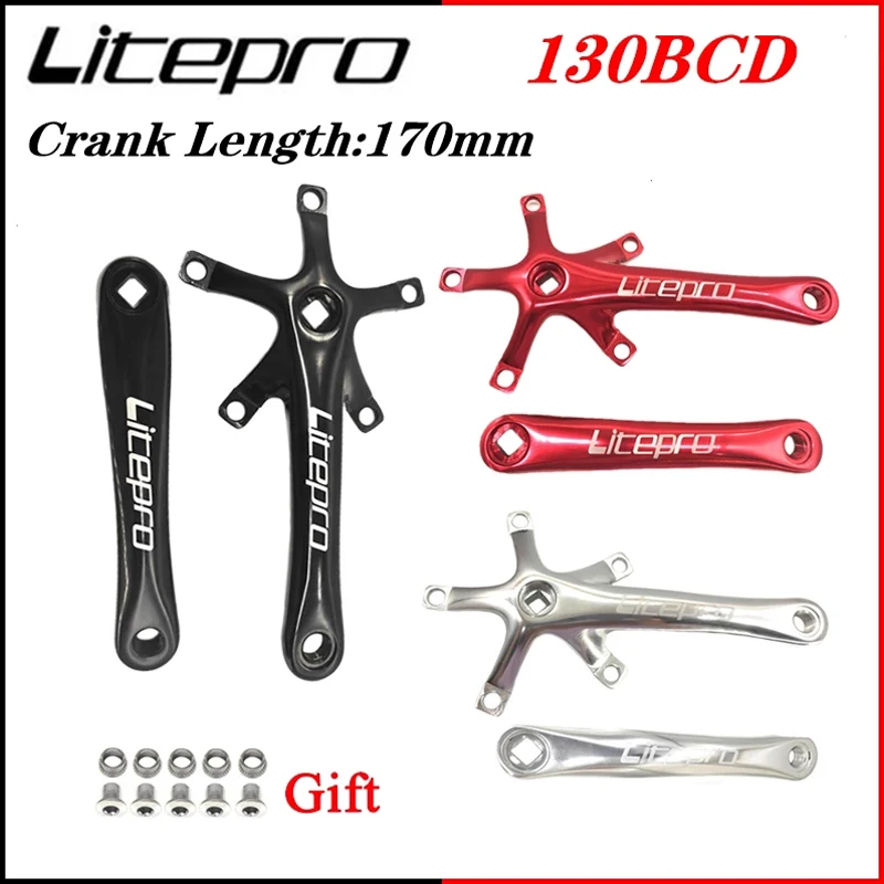 

Litepro BMX Bicycle BCD 130MM Integrated Chainwheel Crankset Single Crank For Folding Bike 45/47/53/56/58T Chainring Accessory
