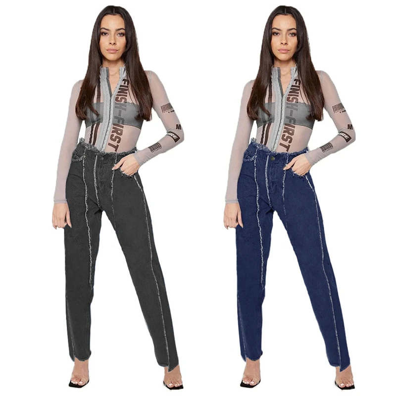 

Plus Size 2022 Womens Clothing Female High Waist Gothic Cargo Pants Streetwear Y2k Clothes Black Denim Jeans With Free Shipping