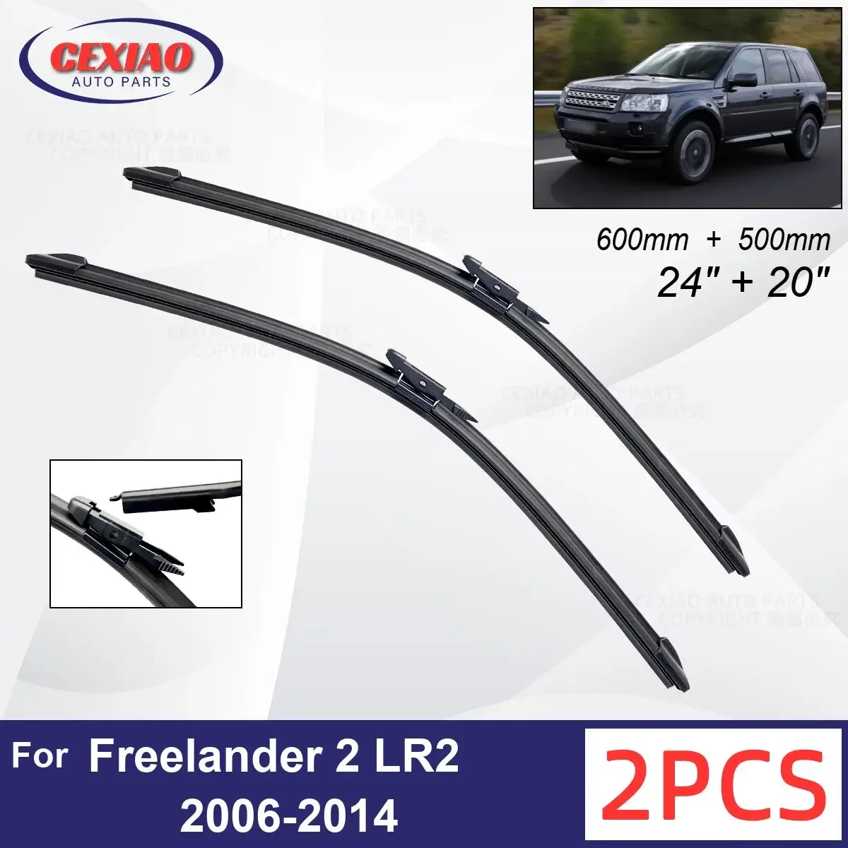 

Автомобильный стеклоочиститель для Land Rover Freelander 2 LR2 2006-2014, передние стеклоочистители, мягкие резиновые стеклоочистители, автомобильное лобовое стекло 600 мм 500 мм