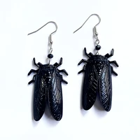 new ins creative insect golden cicada personality long pendant accessories earrings pendant jewelry