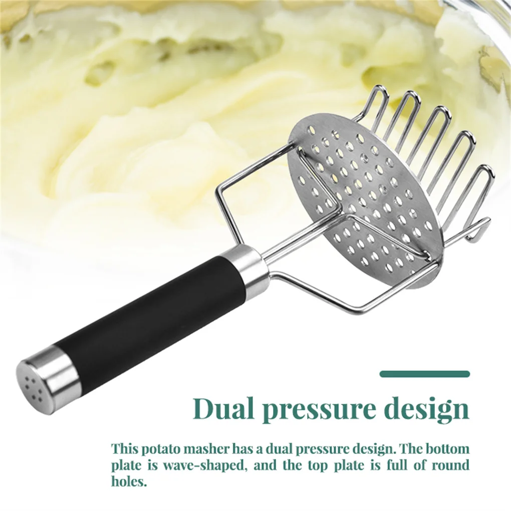 

Potato Masher Dual-Layer Handheld Vegetable Presser Handle Ground Meat Mashing Tool Household Kitchen Cookware Restaurant