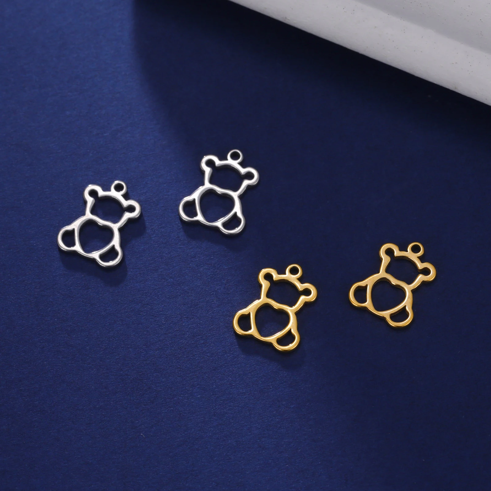 5 шт. / партия нержавеющей стали Медведь Кролик Слон Мини подвеска Милые маленькие
