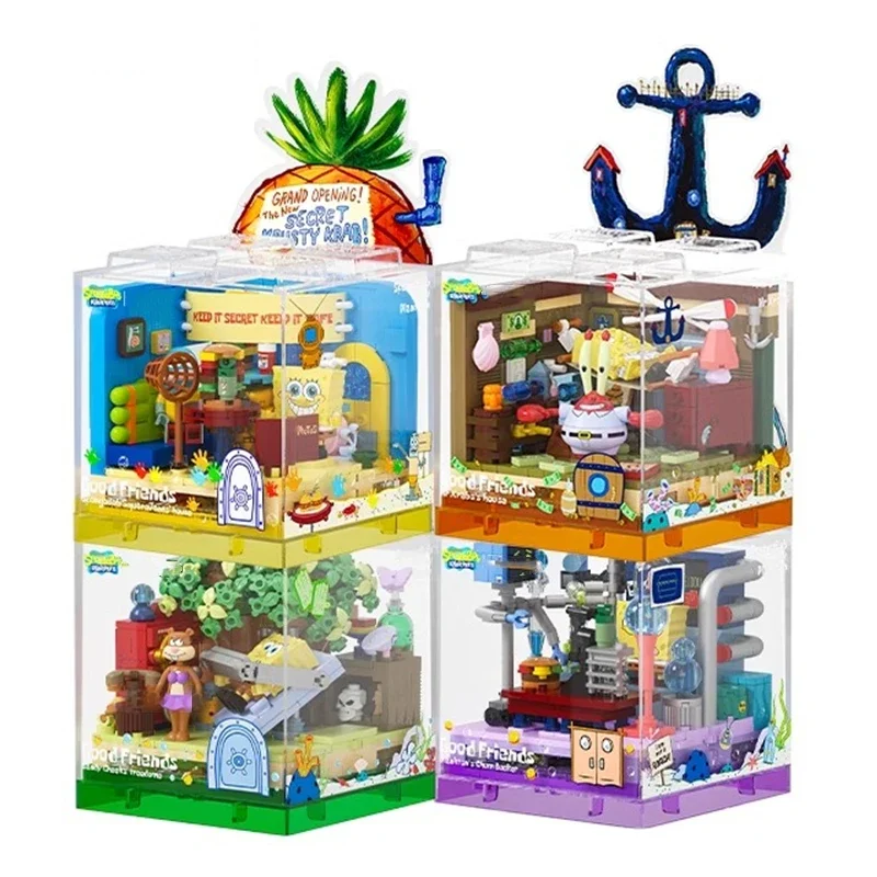 Губка Боб строительные блоки песчаный Патрик звезда кальмар щупальца собранные