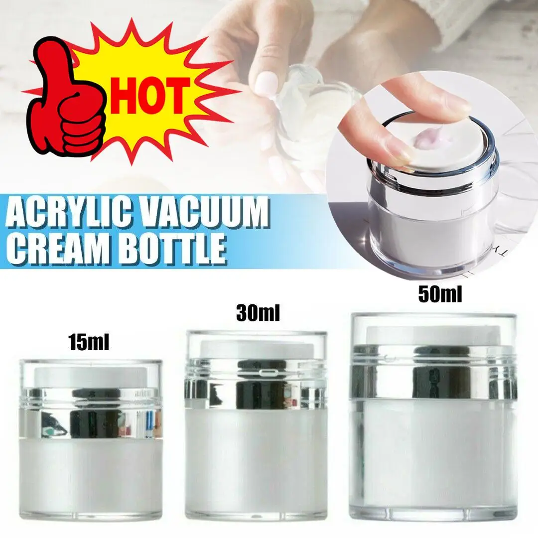 

1pc 15g 30g 50g Cosmetic Jar Empty Acrylic Cream Cans,Press Cream Jar,Vacuum Bottle,Sample Vials,Airless Cosmetic Container New