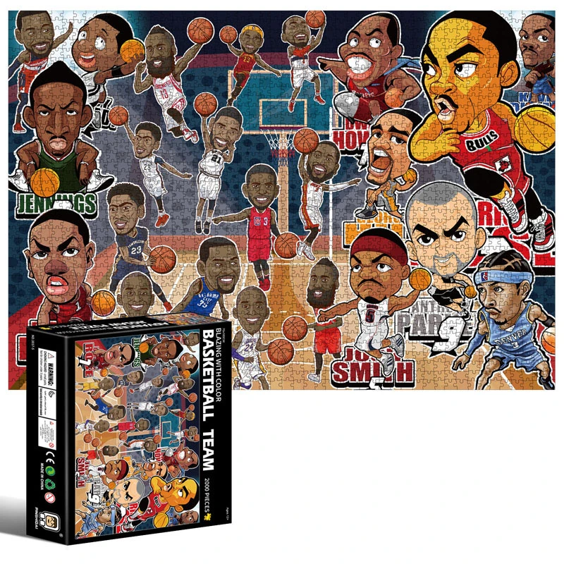 

Adult Puzzle 2000 Piece 70x100cm Basketball Team Creative Decompression Interactive Toy Game Jigsaw Gift Factory Dropshipping