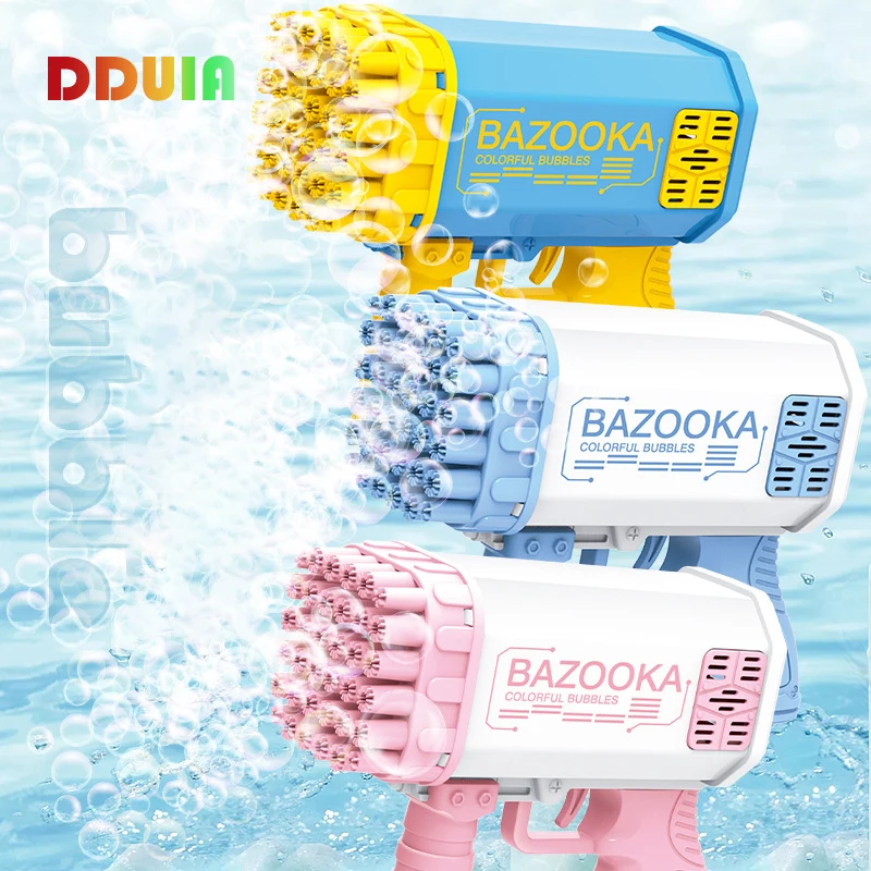 

Electric Automatic Soap Rocket Bubbles Machine Angel LED 76 Holes Rocket Bubble Gun Kids Toys for Wedding Party Outdoor Games