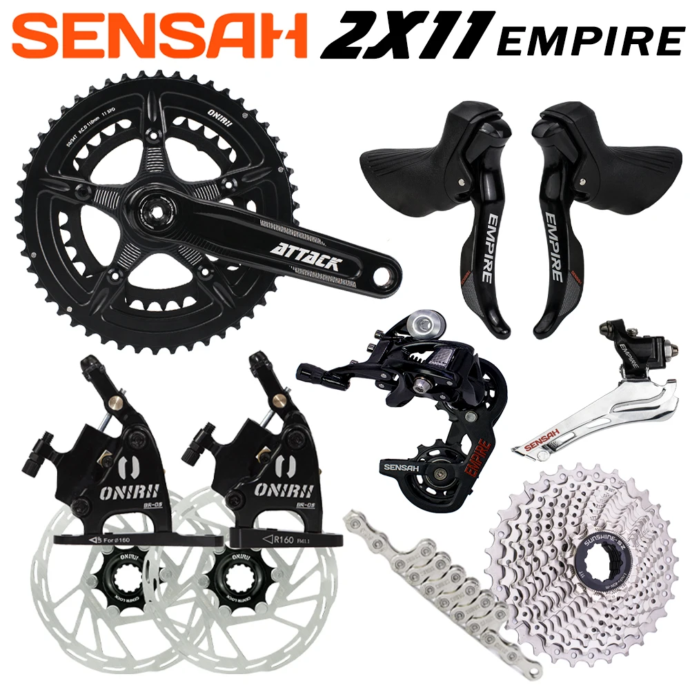 

SENSAH EMPIRE 2x11 Speed Groupset with ATTACK/RACE Crank Shifter Fore Rear Derailleurs for Road Bike 4700 5800 R7000 UT 105 NEW