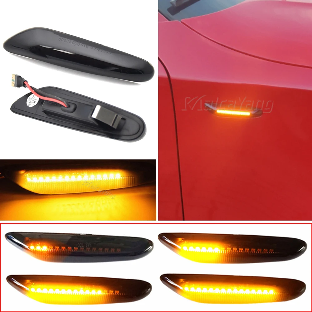 

Светодиодный динамический поворотный сигнал, боковой габаритный фсветильник рь, последовательный поворотный свет для BMW E90, светильник 91, E92...