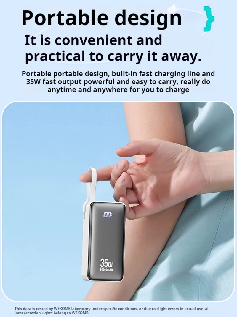 WEKOME WP-61 35 Вт Power Bank 10000 мАч Большая емкость Быстрая зарядка Портативный
