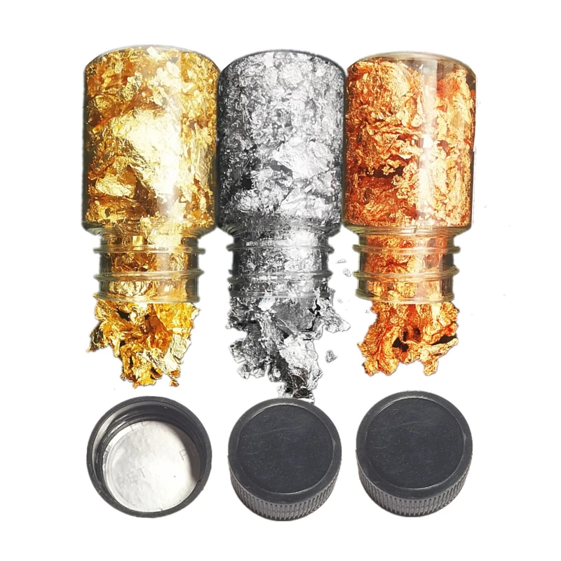 

652F Silver Golden Glitter Flake Foil Chips Foil Flakes Sequins Glitters Nail Decor