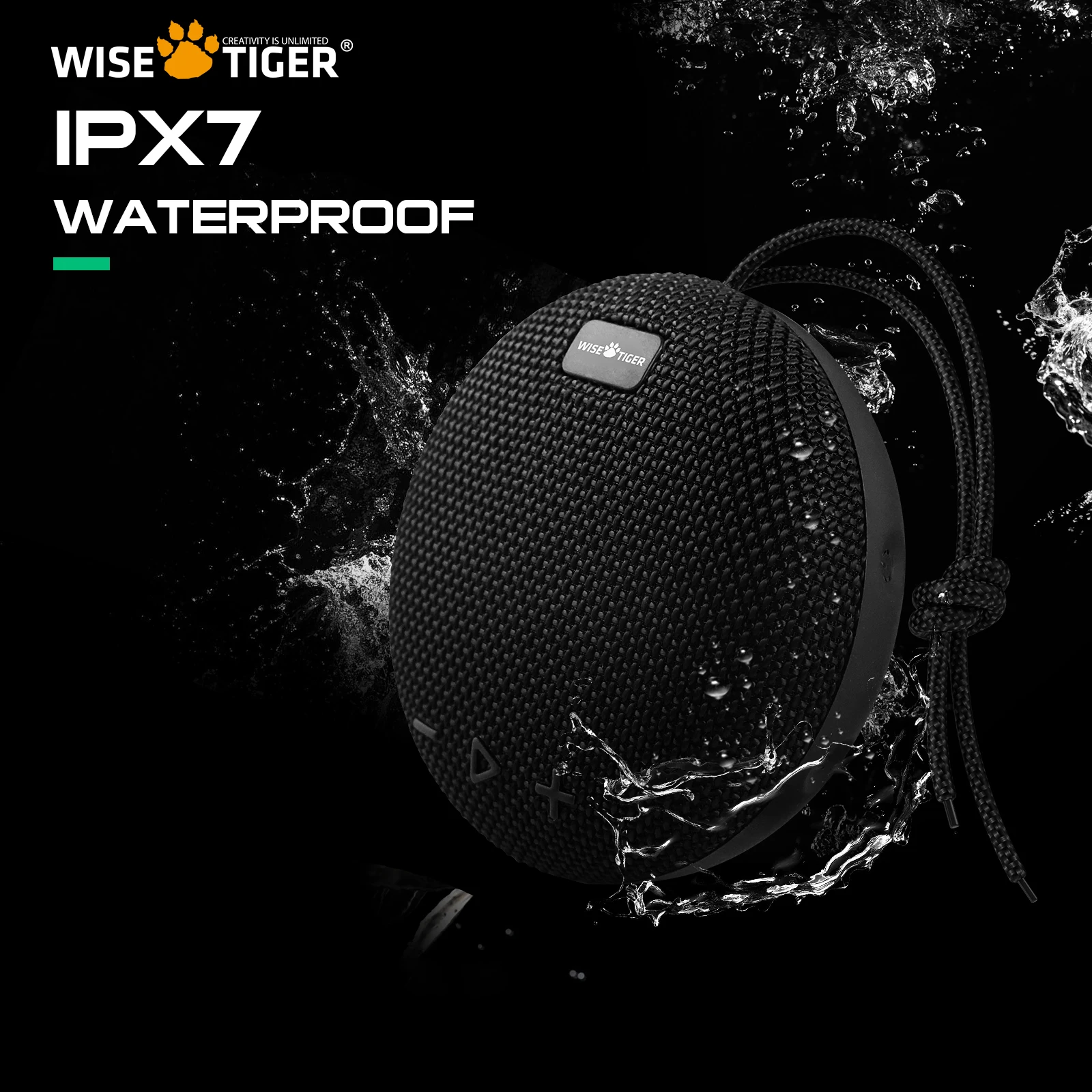 WISETIGER Bluetooth Динамик Портативный Открытый Спортивный Звуковой Блок IPX7 Водонепроницаемый Беспроводной Стерео Динамик BT5.0 с Басом